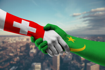 Shaking hands Switzerland and_Mauritania