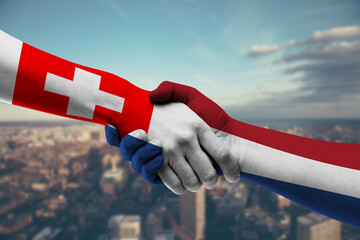 Shaking hands Switzerland and_Netherlands