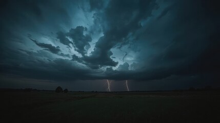 Storm clouds with lightning