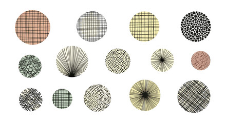 Abstract circular patterns diverse textures organic shapes repeating motifs delicate lines organic forms