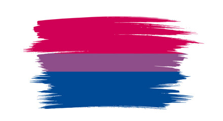 The bisexual pride flag painted with expressive brush strokes symbolizing love inclusivity and diversity