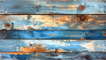 Colorful, weathered wooden planks