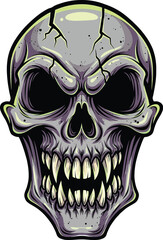 Skull vector illustration for halloween designs scary skull graphic design vector art skull art print