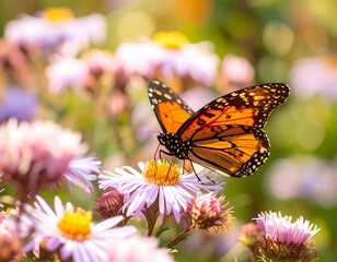 Obraz premium Butterfly on flower, vibrant colors