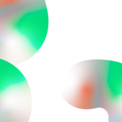 Abstract background with green and orange shapes isolated on transparent background