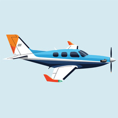 Vector design and illustration of a personal airplane for animation and motion graphics