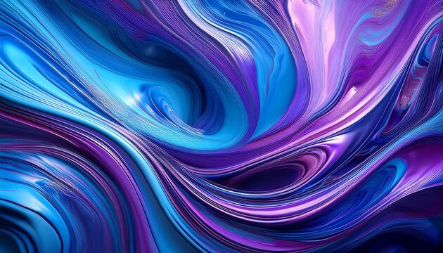 Abstract Fluid Design With Vibrant Swirls Of Blue And Purple Hues Capturing The Essence Of Movement And Colorfulness In Contemporary Artistry