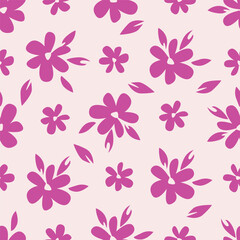Seamless beautiful vintage flower pattern textile design
