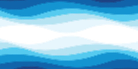 Sea waves layered vector background illustration and sea beach