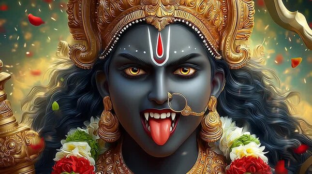Powerful Portrait of the Hindu Goddess Kali
