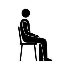 Fototapeta premium Silhouette of a Person Sitting on a Chair Simple Graphic for Visual Aids