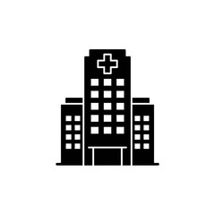 Naklejka premium Hospital building silhouette illustration Medical facility icon for healthcare services