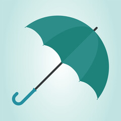 Flat umbrella design with gradient background.