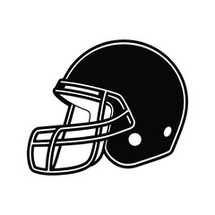 Black and white silhouette football helmet