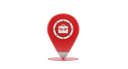 Red Location Pin with Briefcase Icon.