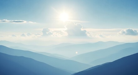 Fototapeta premium Mountain View Sunny Day.