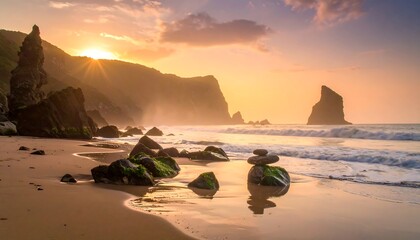 Coastal sunset scene