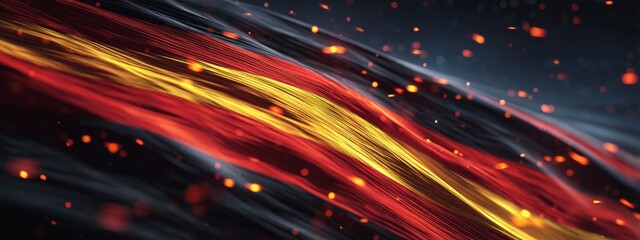 Obraz premium Digital Animation of Papua New Guinea Flag Waves with Vibrant Colors in Motion