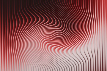 Abstract red and white wavy lines forming a swirling vortex pattern with a dark gradient background