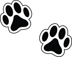 Cat or dog footprint vector design isolated on background. vector silhouette.
