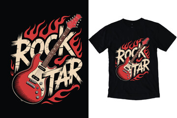 Rock Star t-shirt design, Party t-shirt design, music party t-shirt design, t-shirt design vector illustration.	