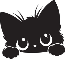 set of black silhouettes of cat vector
