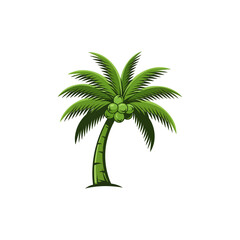 Coconut palm tree icon flat vector design.