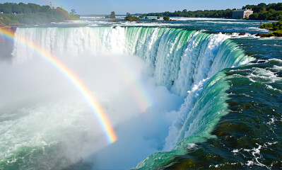 Niagara Falls with a Rainbow