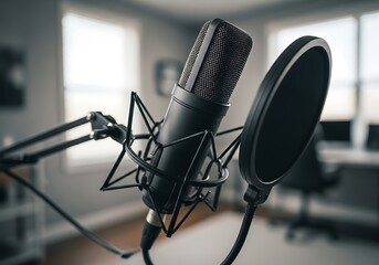 Professional Studio Microphone Recording.