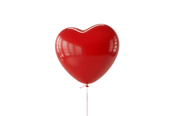 Vibrant red heart balloon floats gracefully, symbolizing love, joy, and celebration for special occasions
