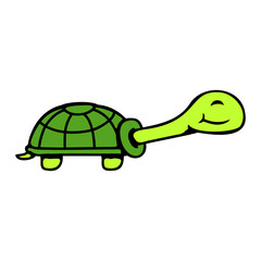 Little Turtle cute smiling happily funny Cartoon