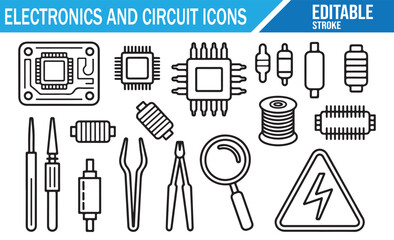 Outline style electrical engineering component symbols for technology use
