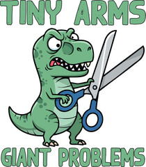 Funny T-Rex Struggling with Scissors – 
