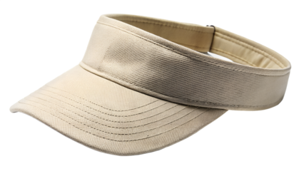 A fashionable beige sun visor isolated on transparent background, perfect for shielding your eyes from the sun in a stylish and comfortable way