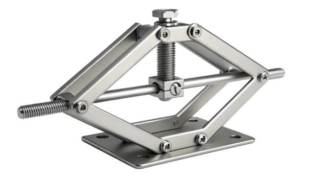 Metal Car Jack Tool Isolated on Transparent Background