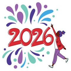 Colorful 2026 New Year Celebration Design