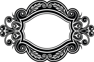 Ornate floral frame featuring an abstract design
