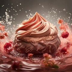 Delicious Creamy Dessert Splash A Whimsical Culinary Delight