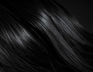 Naklejka premium Close-up of dark, flowing hair