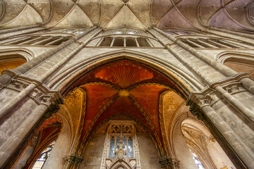 Majestic Vaulted Ceiling of Bourges Cathedral Rising Towards Heaven