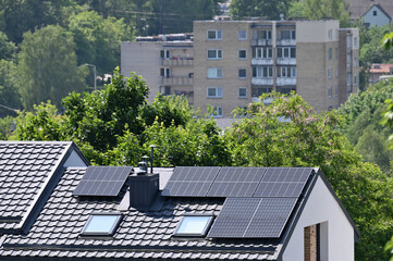 Solar panels on the roof