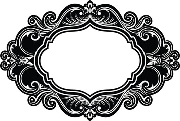 Ornate floral frame featuring an abstract design

