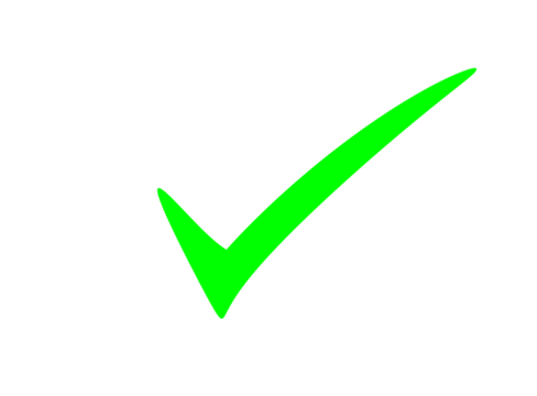 Green check mark isolated on transparent background