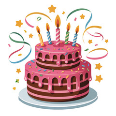 birthday cake with candles