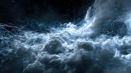 Fototapeta premium cloud computing transfer big data on internet futuristic digital technology ai generative
