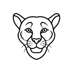 Fototapeta premium Cougar head outline illustration on transparent background
