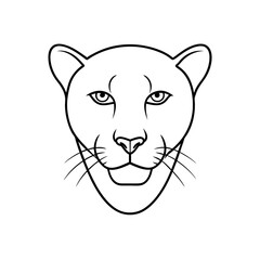 Outline drawing of a panther on transparent background