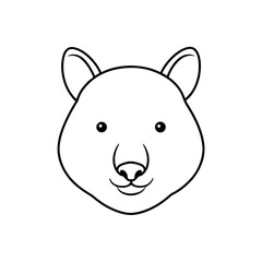 Obraz premium Wombat face outline drawing on transparent background