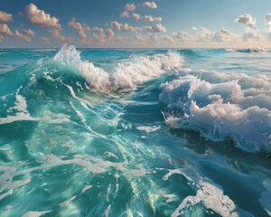 Peaceful ocean surface, clean water and nature theme, World Ocean Day