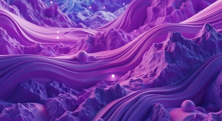 Abstract Purple Flowing Landscape.